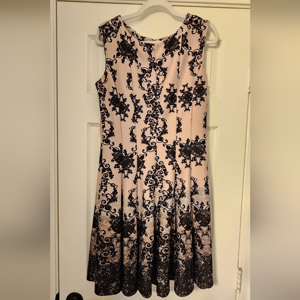 Pink & Black floral lace dress